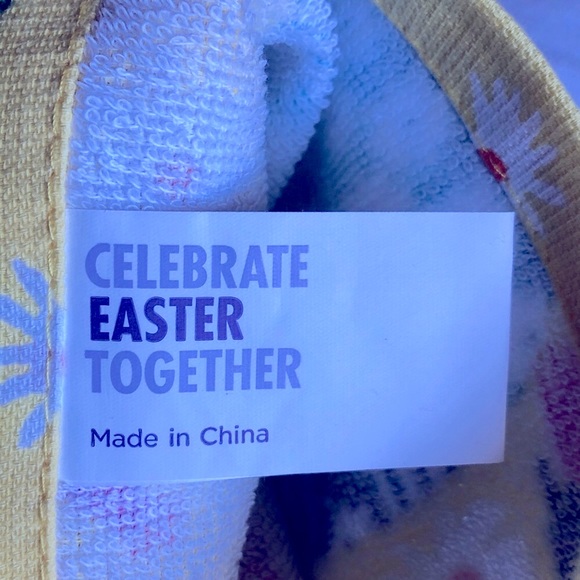 NEW Easter Kitchen Towels Let's Get Egg-cited SET OF 2 Towels Yellow White - Picture 8 of 16